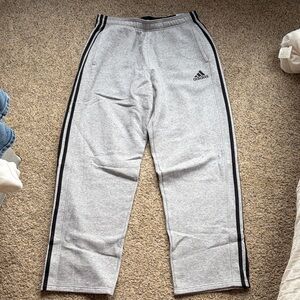 Adidas Women’s Light Gray with Black Stripes Sweatpants